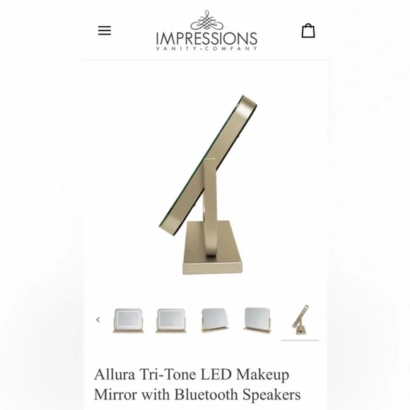 NEW Impressions Allura Tri-Tone LED Makeup Mirror with Bluetooth Speakers